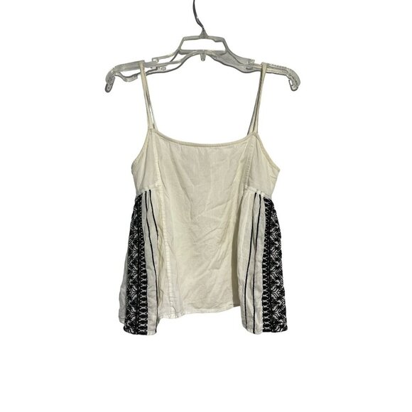 RED Saks Fifth Avenue Women's Sleeveless Boho Embroidered Flowy Top White XS - Picture 1 of 5